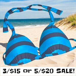 3/$15 Wet Seal Striped Push Up Tie Bikini Top